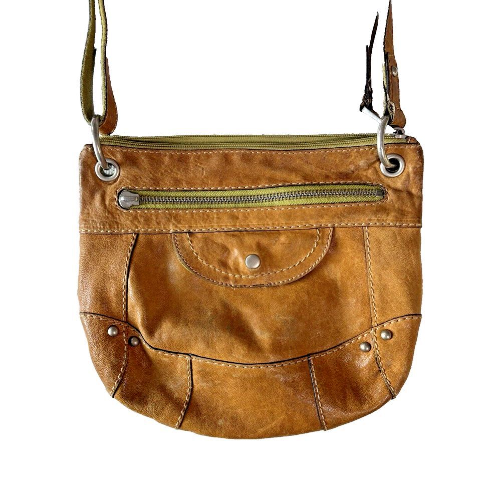Fossil Fifty Four Purse Brown Leather Shoulder Bag Soft Crossbody Small Travel - Picture 1 of 14